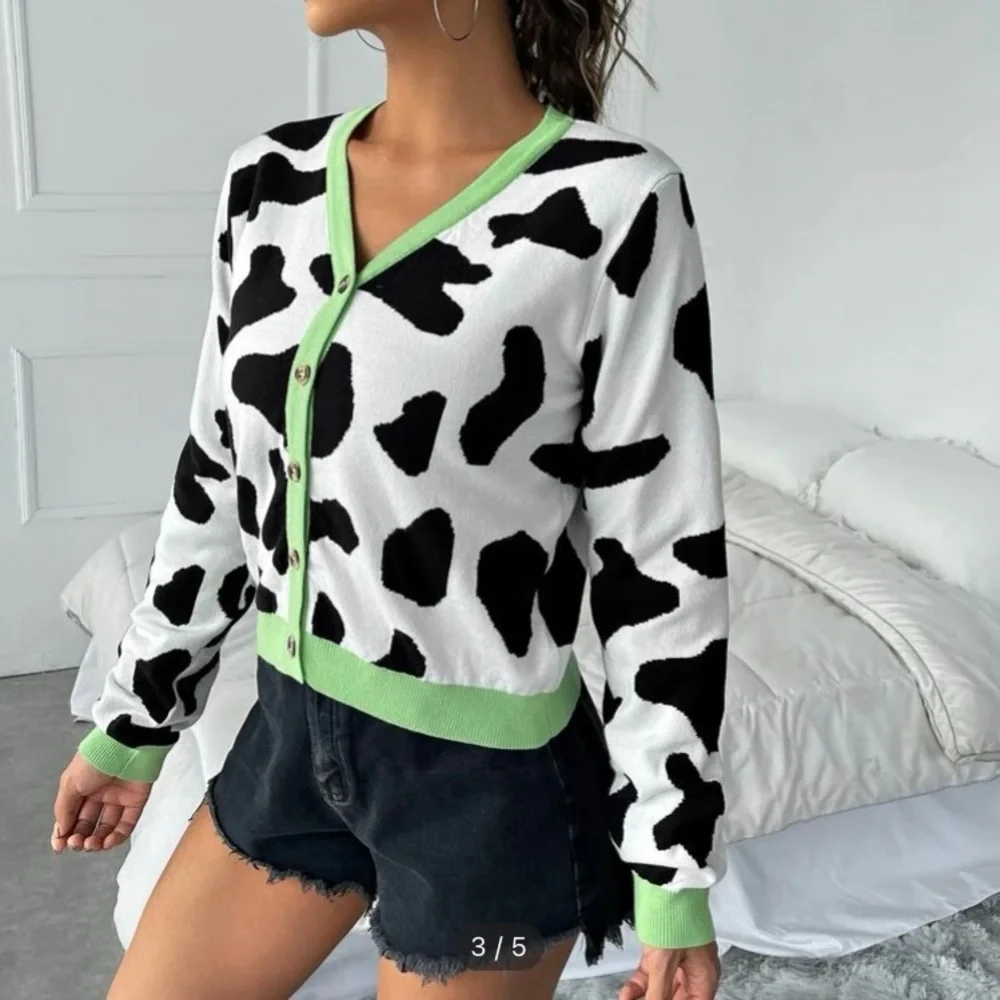 SOLD - Shein Cow Print Cami and Cardigan - Picture 4 of 5